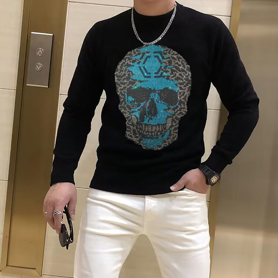 Winter Clothing English - Camisola de lã com gola o