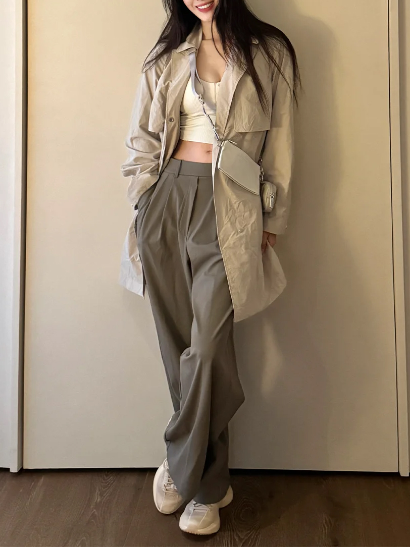 Winter Wear Clothes - Calça de terno com bolsos e