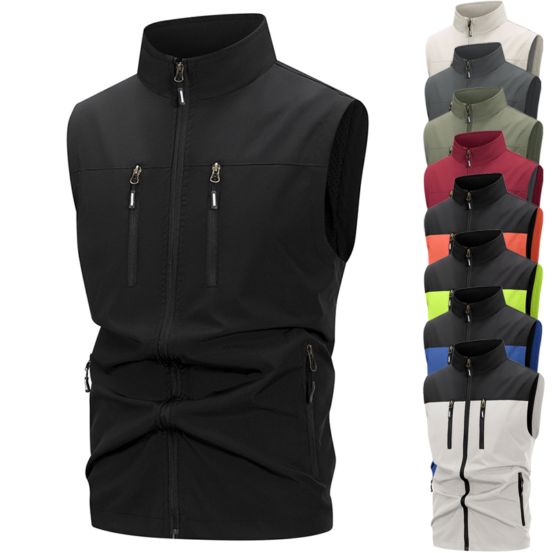 Winter Clothing Design - Colete softshell leve masculino com bolsos