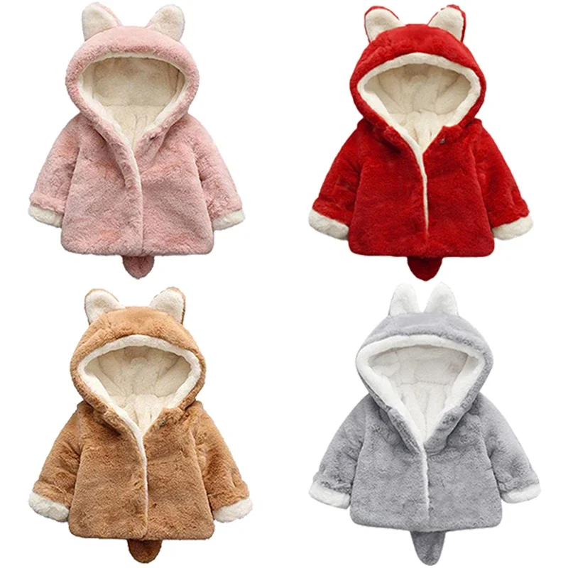 Winter Clothing For Toddlers - Cute Cat Ears Plush Baby Jacket,