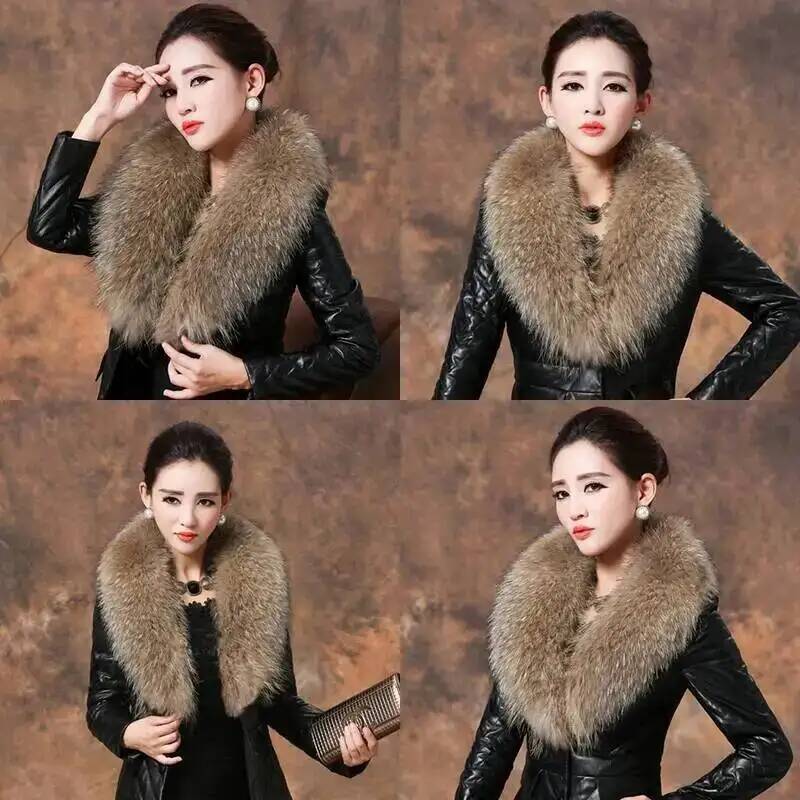 Gola de pele de guaxinim natur - Winter Clothing Design avaliação e preço