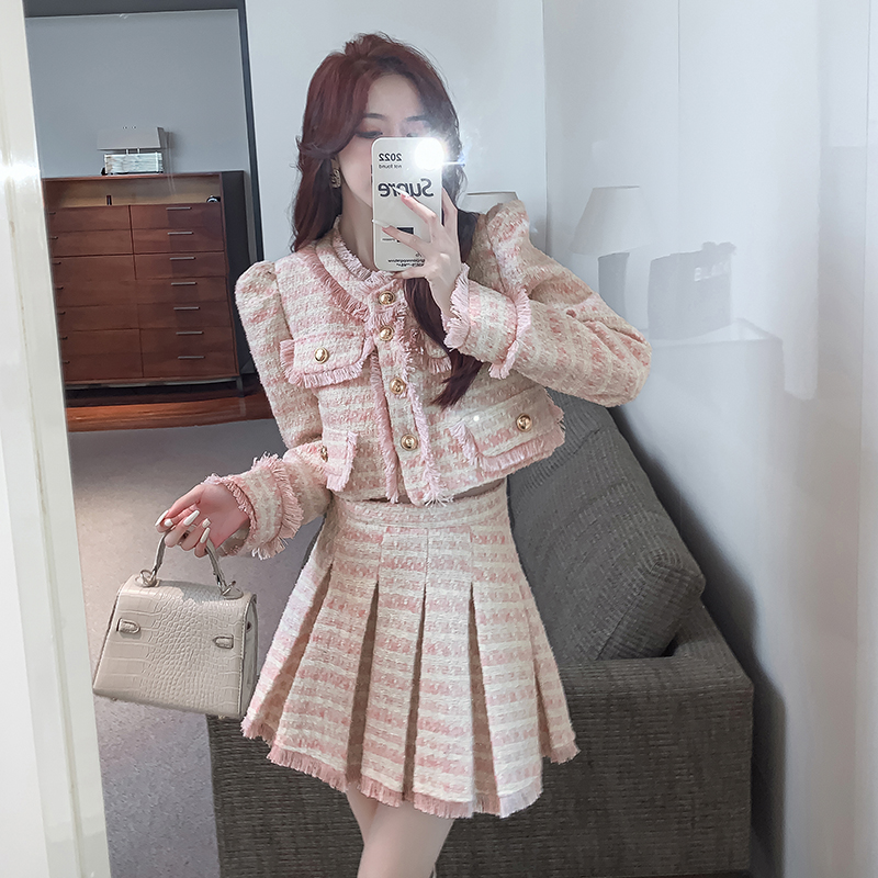Conjunto de roupas rosa Jacqua - Clothing Style Winter avaliação e preço