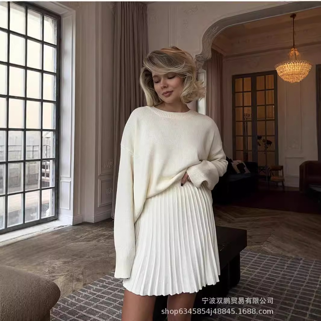 Outono cor sólida o-pescoço ca - Clothing Style Winter avaliação e preço