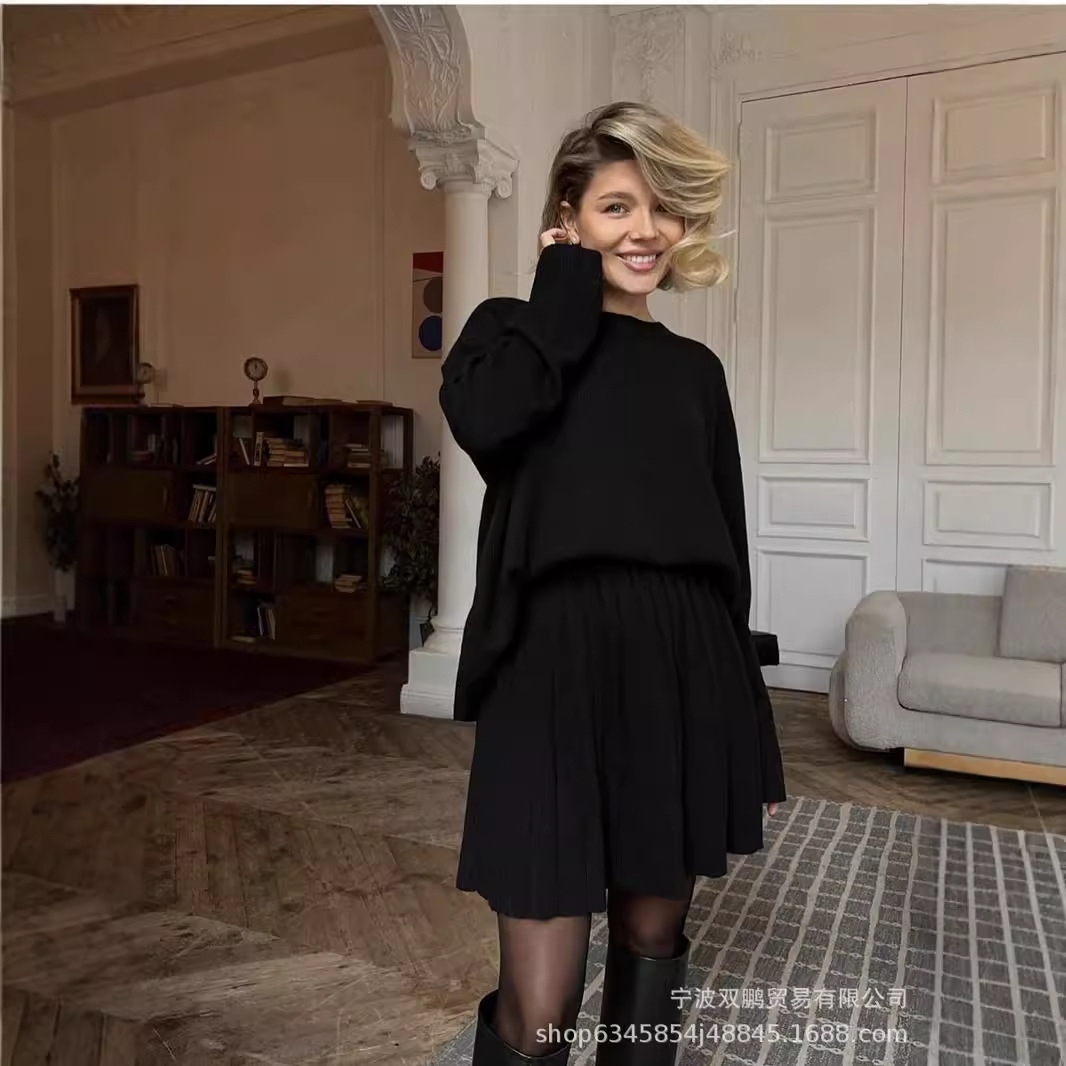 Outono cor sólida o-pescoço ca - Clothing Style Winter avaliação e preço