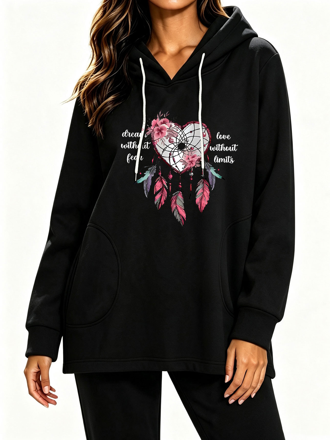 Moletom com Capuz Solto Love D - Winter Clothing English avaliação e preço