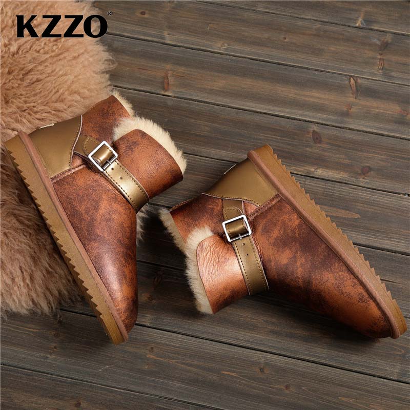 Kzo 2025 novos homens casuais  - Snow Boot Fur Lined avaliação e preço