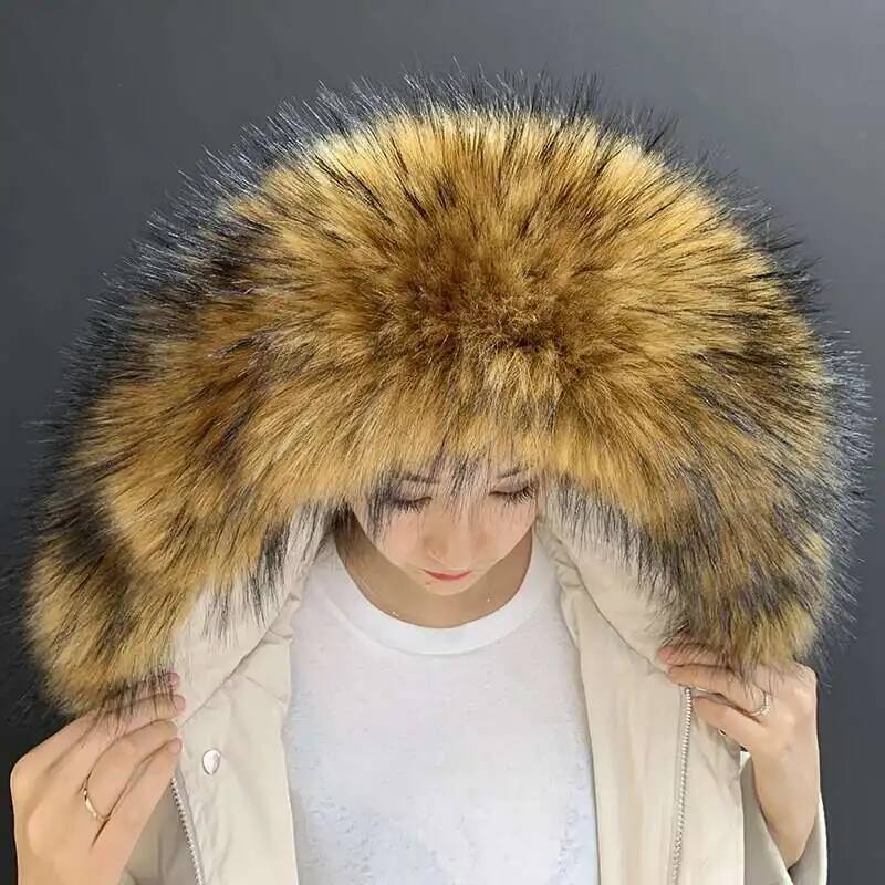 Gola de pele sintética destacá - Winter Clothing Design avaliação e preço