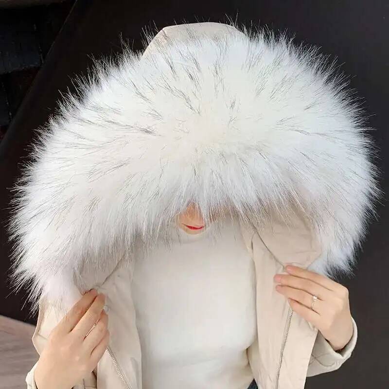 Gola de pele sintética destacá - Winter Clothing Design avaliação e preço